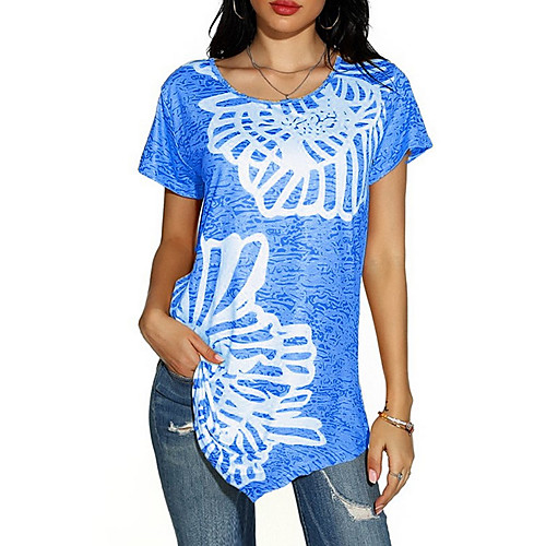 

Women's Daily Plus Size T-shirt - Geometric Print Yellow