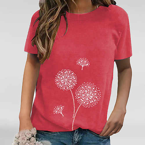 

Women's Daily T-shirt - Geometric Print Purple