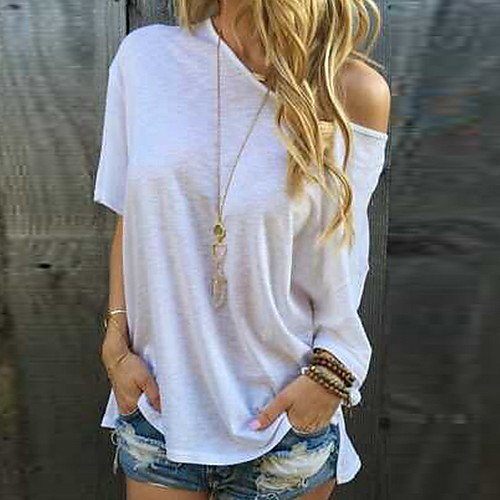 

Women's Daily T-shirt - Solid Colored Blushing Pink