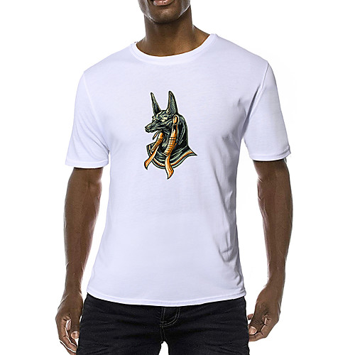

Men's Daily Sports Business / Basic T-shirt - Solid Colored / Animal Black & White, Print Yellow
