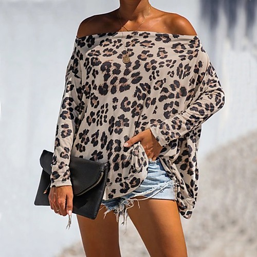 

Women's Daily T-shirt - Leopard Khaki