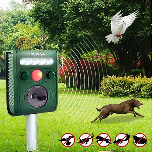 

Garden Ultrasonic PIR Sensor Solar Animal Dispeller Strong Flashlight Dog Repeller