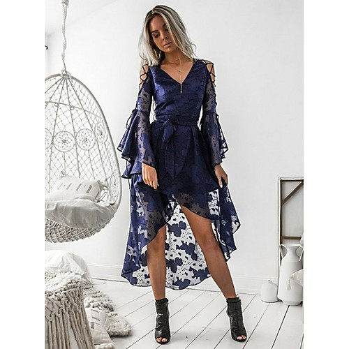 

Women's 2020 Blue Dress Elegant Summer A Line Solid Color S M