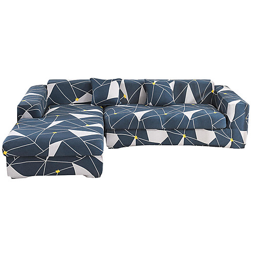 

The Triangle Print Dustproof All-powerful Slipcovers Stretch Sofa Cover Super Soft Fabric Couch Cover with One Free Pillow Case