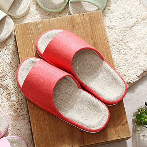 

Men's Canvas Summer Slippers & Flip-Flops Non-slipping Light Red