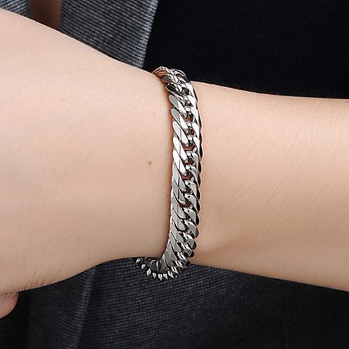 

Men's Chain Bracelet Bracelet Link Bracelet Twisted Fashion Stylish Simple Punk European Rock Titanium Steel Bracelet Jewelry Silver For Anniversary Sport Formal Date Festival