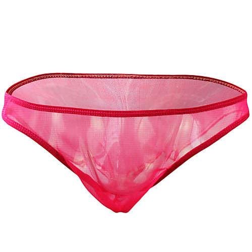 

Men's Mesh Briefs Underwear - Normal Low Waist Fuchsia One-Size