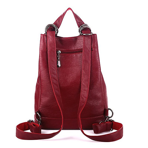 

Adjustable PU Zipper Commuter Backpack Solid Color Office & Career Purple / Red / Gold