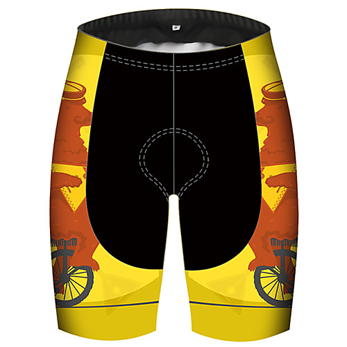 

21Grams Men's Cycling Shorts Bike Shorts Padded Shorts / Chamois Pants Breathable Quick Dry Ultraviolet Resistant Sports Animal Bear Black / Yellow Mountain Bike MTB Road Bike Cycling Clothing Apparel