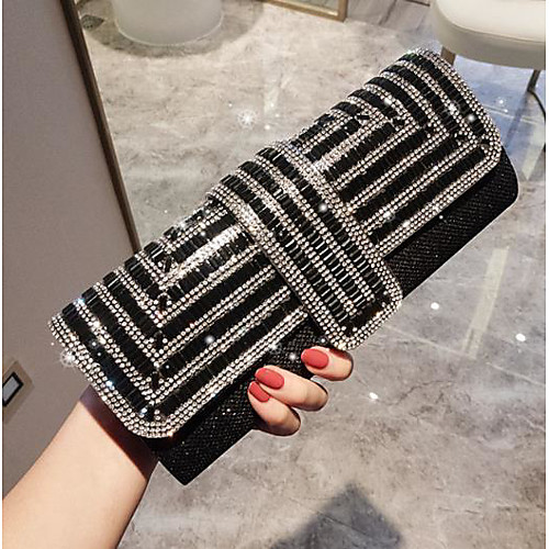 

Women's PU Crossbody Bag Striped Silver / Black