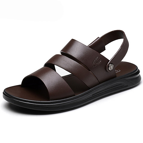 

Men's PU Summer Sandals Non-slipping Brown / Black