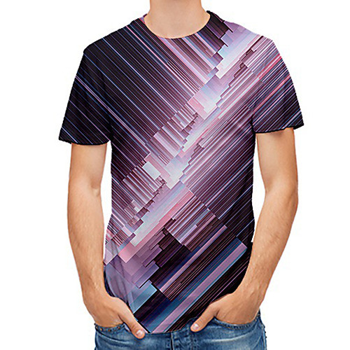 

Men's Daily Basic T-shirt - 3D Print Purple