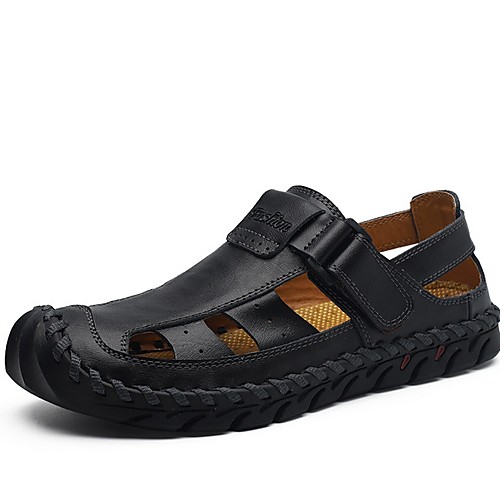 

Men's Cowhide Summer Sandals Non-slipping Brown / Black