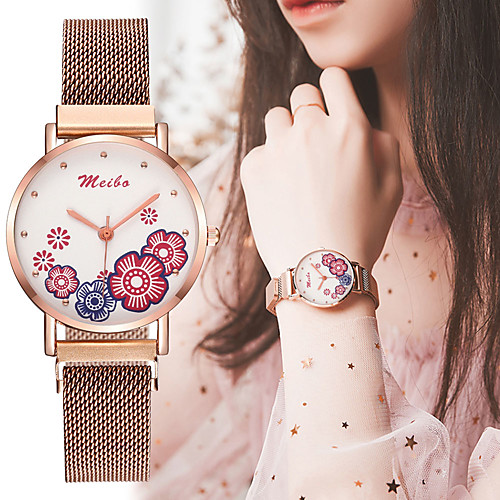 

Women's Quartz Watches Casual Fashion Stainless Steel Chinese Quartz Red Blue Black Cute Casual Watch 30 m 1 pc Analog One Year Battery Life