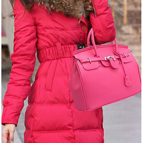 

Women's PU Top Handle Bag Solid Color Camel / Fuchsia / Red