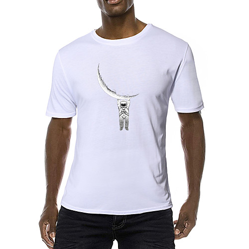 

Men's Daily Sports Business / Basic T-shirt - Solid Colored / Portrait Black & White, Print Yellow