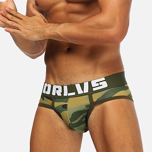

Men's Basic Briefs Underwear - EU / US Size Mid Waist Green Gray M L XL
