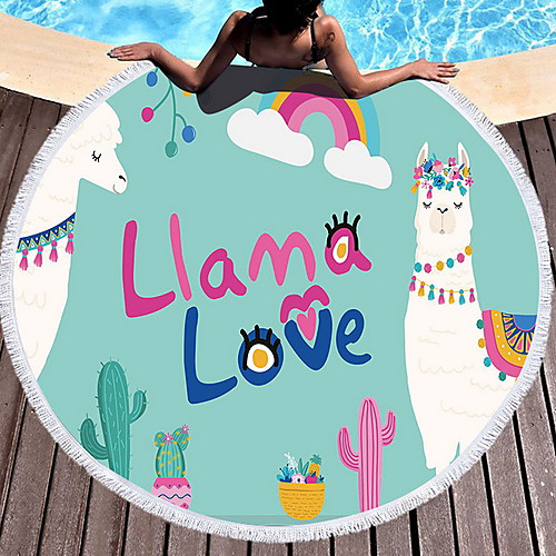 

Women's Beach Mat Blanket Towel Shower Bath Towel Travel Blanket Blue White Rainbow Beach Towel Swimwear Swimsuit - Geometric Blue