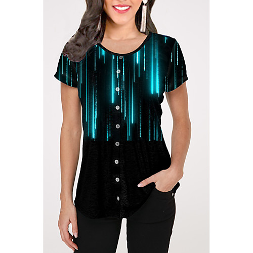 

Women's Daily T-shirt - Geometric Blue