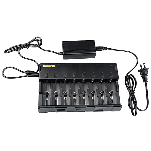 

C8 Battery Charger for Li-ion 18650 16340 Portable with USB Port Stand with Cooling Fan Charging indicator Fast Charging Camping / Hiking / Fishing / Cycling / Bike