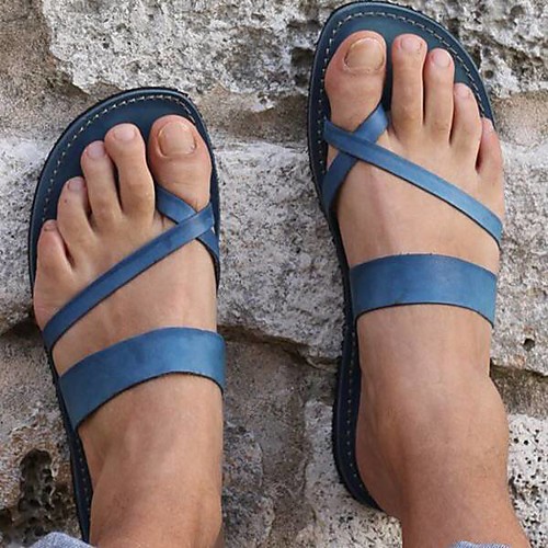 

Women's Slippers & Flip-Flops Flat Heel Open Toe PU Spring & Summer Yellow / Blue / Brown