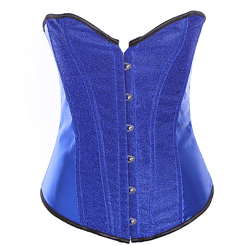 

Women's Lace Up Corset Set - Sexy / Glitter Shine / Fashion, Lace up / Buckle Black Purple Yellow S M L