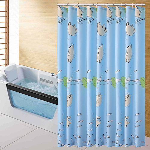 

Antibacterial Waterproof Shower Curtain Mildew Bathroom Partition Curtain 180 180 Cartoon Pig