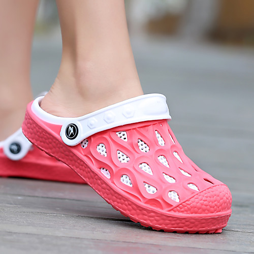 

Women's Slippers & Flip-Flops Flat Heel Round Toe Synthetics Minimalism Summer Purple / Fuchsia / Color Block
