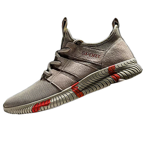 

Men's PU / Elastic Fabric Spring & Summer Sporty Trainers / Athletic Shoes Running Shoes Non-slipping Slogan Khaki / Black