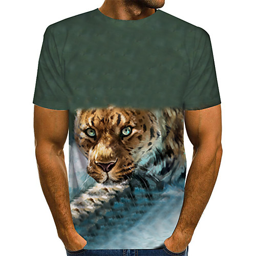 

Men's Daily Weekend Basic / Exaggerated T-shirt - Color Block / Rainbow / Abstract Print Rainbow