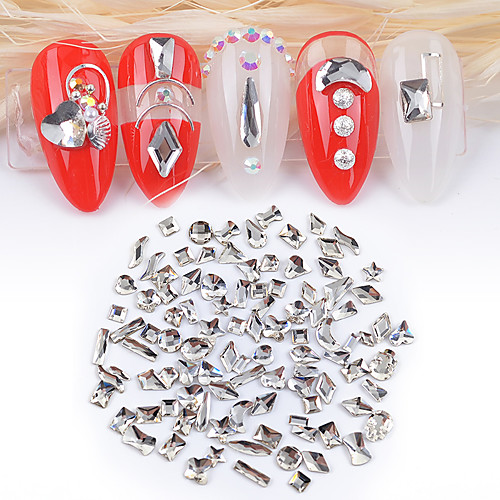 

150 pcs Eco-friendly / Multi-Type Crystal Nail Jewelry Rhinestones For Finger Nail White Series nail art Manicure Pedicure Daily Fashion