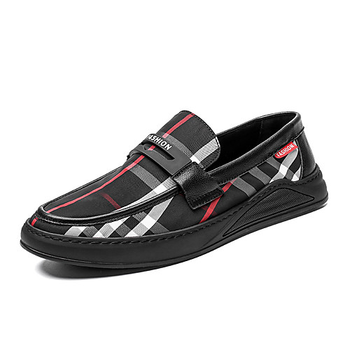 

Men's Canvas Summer Casual Loafers & Slip-Ons Walking Shoes Breathable Black and White / Black / Red / Black