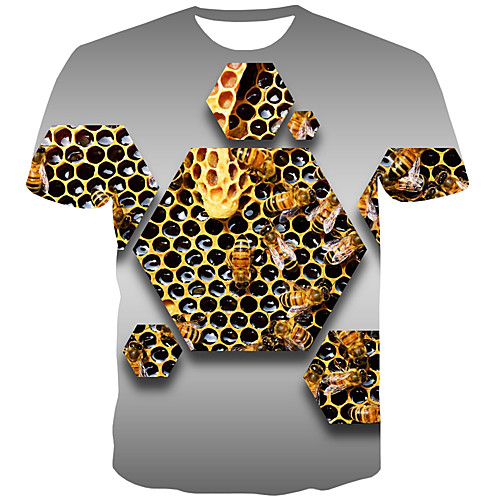 

Men's Daily Street chic T-shirt - 3D / Animal Print Rainbow