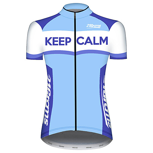 

21Grams Women's Short Sleeve Cycling Jersey 100% Polyester Blue / White Patchwork Novelty Bike Jersey Top Mountain Bike MTB Road Bike Cycling UV Resistant Breathable Quick Dry Sports Clothing Apparel