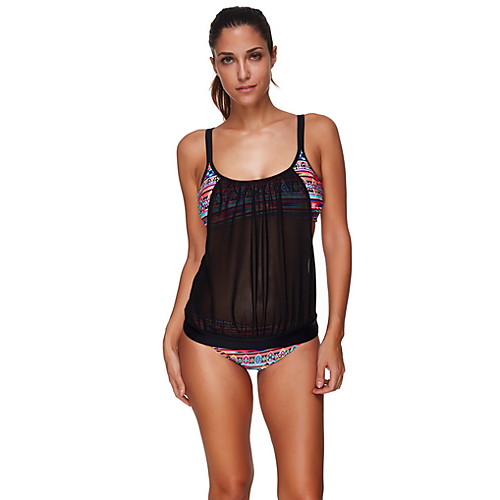 

Women's Black Bikini Swimwear Swimsuit - Geometric S M L Black