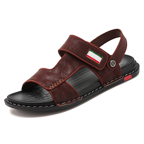 

Men's Faux Leather Spring & Summer Classic / Casual Sandals Breathable Blue / Brown / Black