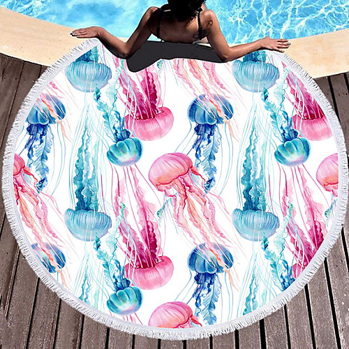 

Women's Beach Mat Blanket Towel Shower Bath Towel Travel Blanket Purple Blushing Pink Blue Beach Towel Swimwear Swimsuit - Geometric Purple