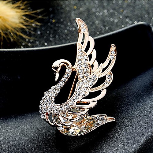 

Women's Cubic Zirconia Brooches Classic Paper Clip Stylish Simple Classic Brooch Jewelry White / White Purple Gray For Party Gift Daily Work Festival