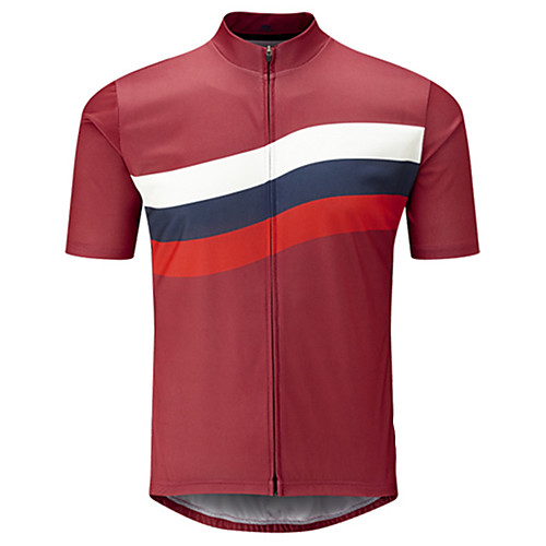 

21Grams Men's Short Sleeve Cycling Jersey Wine Red Bike Jersey Top Mountain Bike MTB Road Bike Cycling UV Resistant Breathable Quick Dry Sports Clothing Apparel / Stretchy