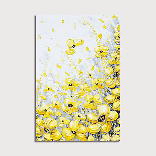 

Hand Painted Canvas Oilpainting Abstract Yellow Flowers by Knife Home Decoration with Frame Painting Ready to Hang