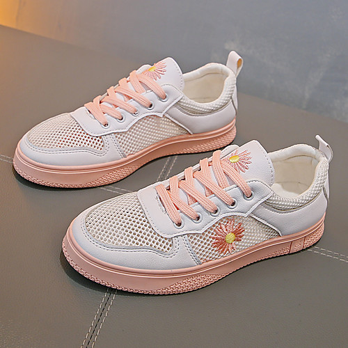 

Women's Sneakers 2020 Flat Heel Round Toe PU / Elastic Fabric Sweet / Preppy Spring & Fall / Spring & Summer Gray / Light Pink