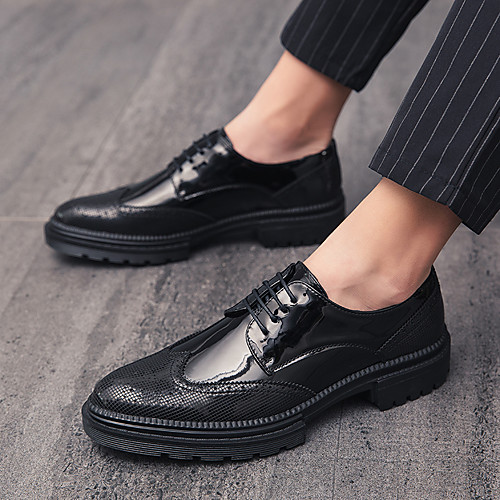 

Men's Leather Spring & Summer / Fall & Winter Classic / British Oxfords Walking Shoes Breathable Black