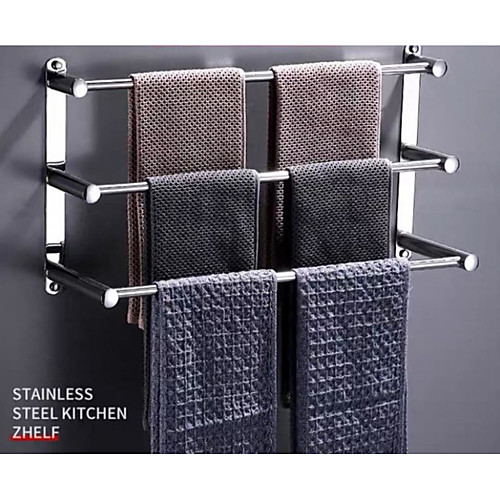 

Bathroom Accessory Set / Towel Bar / Robe Hook Multilayer / Cool / Multifunction Contemporary Stainless Steel 1pc - Bathroom / Hotel bath 3-towel bar Wall Mounted