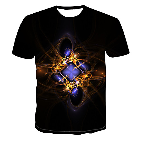 

Men's Club Weekend Street chic / Punk & Gothic T-shirt - Color Block / 3D / Abstract Print Black