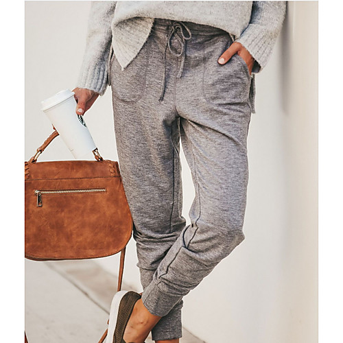 

Women's Street chic Chinos Pants - Plaid / Checkered Gray Khaki XL XXL