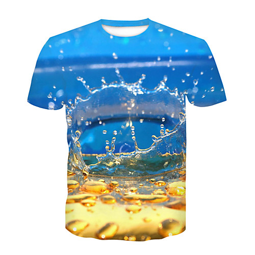 

Men's Daily Sports Basic T-shirt - Color Block / 3D Print Rainbow