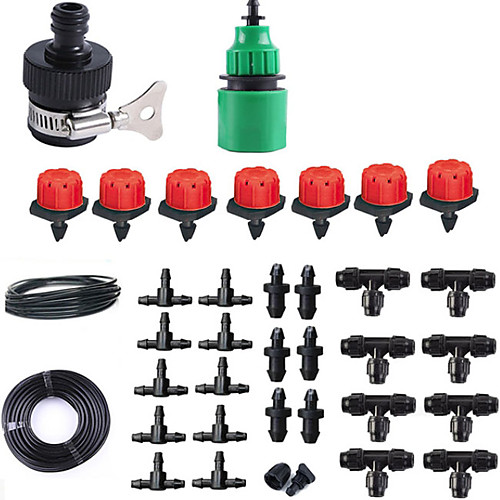 

Lazy Automatic Watering Device 9/12 Capillary Tee Sprinkler Water Hose Quick Connector Joint Plug Red Cap Dripper Set