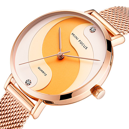 

MINI FOCUS Women's Quartz Watches Crystal Fashion Black Blue Silver Stainless Steel Japanese Quartz Rose Gold Gold Blue Water Resistant / Waterproof Adorable 30 m 1 pc Analog One Year Battery Life