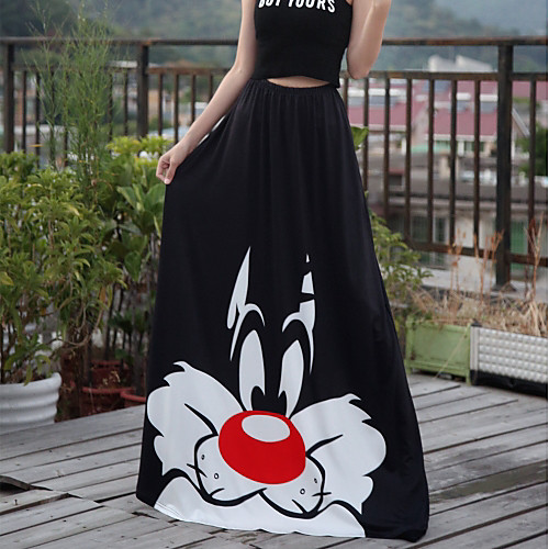 

Women's Holiday / Formal Evening Boho Trumpet / Mermaid Skirts - Animal Print Black One-Size