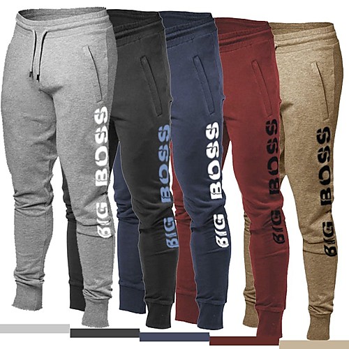 

Men's Jogger Pants Joggers Running Pants Track Pants Sports Pants Drawstring Cotton Sports Winter Bottoms Running Jogging Training Breathable Moisture Wicking Soft Letter Burgundy Khaki Black Navy